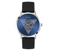 Guess Gents Silver Tone & Black Idol Watch Silver
