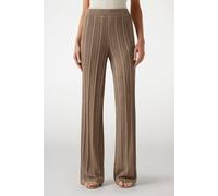 GUESS Gia Ribbed Swtr Pant Natural Almond + Gol size S/30 | Wide Pants Outlet | Women | Brown S/30