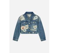 Guess Girls Flower and Butterfly Denim Jacket in Blue - Blue - 14 Yrs