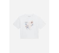 Guess Girls Flower and Butterfly Logo T-Shirt in White - White - 8 Yrs