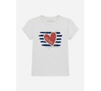Guess Girls Heart Logo T-Shirt in White - White - 12 Mths
