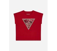 Guess Girls Sequin Logo T-Shirt in Red - Red - 10 Yrs