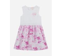 Guess Girls Sleeveless Tropical Print Dress in White - White - 4 Yrs