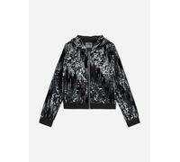 Guess Girls Velvet Zip Up Top in Black - Black - 6 Yrs
