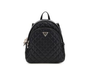 Guess Giully Dome Faux Leather Quilted Backpack Womens Bag In Black