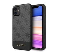 GUESS Glitter 4G Stripe Collection Case for iPhone 11, Grey