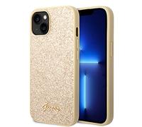 Guess Glitter Flakes Compatible with iPhone 14 Plus Case - Gold, Black