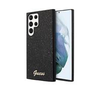 Guess Glitter Flakes Metal Logo Cover Black - Samsung Galaxy S23 Ultra
