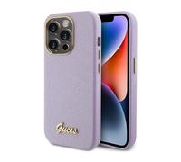 Guess Glitter Glossy Script Hard Case for iPhone 15 Pro 6.1" Lilac