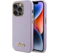 Guess Glitter Glossy Script Hard Case for iphone 15 Pro 6.1" Lilac - GUHCP15LPGMCSL