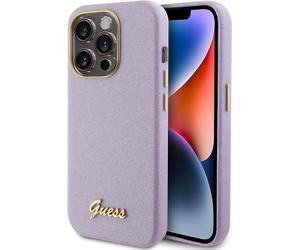 Guess Glitter Glossy Script Hard Case for iPhone 15 Pro Lilac - GUHCP15LPGMCSL