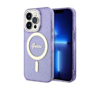 Guess Glitter Gold Case Purple for Magsafe - iPhone 14 Pro