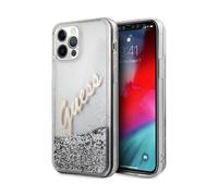 Guess Glitter Vintage Script Case, Silver - iPhone 12 Pro Max