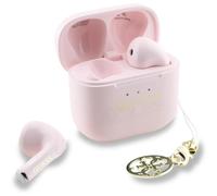 Guess Glossy Effect Printed Classic Logo & Charm TWS Earphones Pink - GUTWSXMCCLP