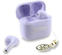 Guess Glossy Effect Printed Classic Logo & Charm TWS Earphones Purple