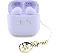Guess Glossy Effect Printed Classic Logo & Charm TWS Earphones Purple