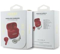 Guess Glossy Effect Printed Classic Logo & Charm TWS Earphones Red - GUTWSXMCCLR