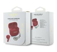 Guess Glossy Effect Printed Classic Logo & Charm TWS Earphones Red - GUTWSXMCCLR