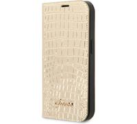 Guess Gold Book Case Compatible with Apple iPhone 14 Pro - PU Leather & Protection.
