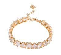 GUESS Gold Clear Glass Heart Charm Bracelet