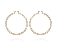 GUESS Gold Crystal Stone Hoop Earrings