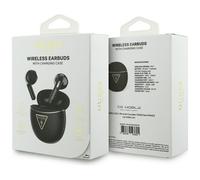 Guess Gold Line Triangle Logo TWS Earphone with Charging Case Black - GUTWSA15HETK