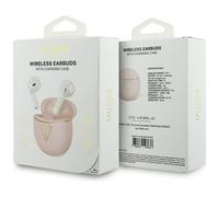 Guess Gold Line Triangle Logo TWS Earphone with Charging Case Pink