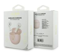 Guess Gold Line Triangle Logo TWS Earphone with Charging Case Pink - GUTWSA15HETP