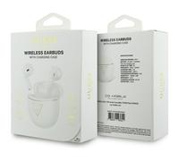 Guess Gold Line Triangle Logo TWS Earphone with Charging Case White - GUTWSA15HETH