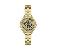 Guess Watches Guess Ladies Glace Glitz Logo Gold Tone Stainless Steel Watch