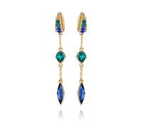 GUESS Gold Sapphire Crystal Stone Drop Earrings