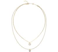 Guess Gold Tone 4G Double Layer 16+2" Crystal Necklace