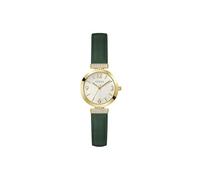 Guess Gold-Tone and Leather Analog Watch, White Multi, One Size, Gold-Tone and Leather Analog Watch