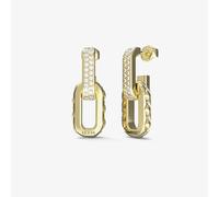 Guess Gold Tone Crystal Double Link Dropper Earrings UBE04582YG
