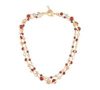 GUESS Gold-Tone Pearl & Crystal Toggle Necklace
