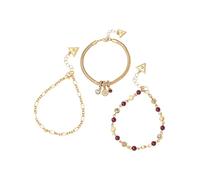 GUESS Gold-Tone Pearl & Crystal Trio Bracelet Set