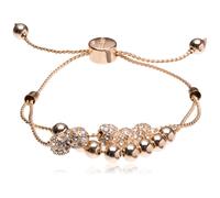 GUESS Gold-Tone Two Row Beaded Slider Bracelet