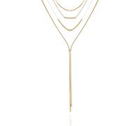 GUESS Goldtone 4 Piece Crystal Stone Layered Necklace