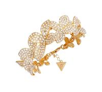 GUESS Goldtone Crystal Stone Floral Statement Bracelet