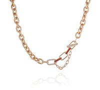 GUESS Goldtone Crystal Stone Link Toggle Statement Collar Necklace, One Size, Metal, glass stone