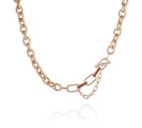 GUESS Goldtone Crystal Stone Link Toggle Statement Collar Necklace, One Size, Metal, glass stone