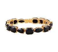 GUESS Goldtone Jet Black Crystal Stone Bracelet