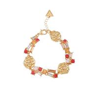 GUESS Goldtone Light Peach Glass Crystal Line Bracelet, One Size, Metal, glass stone