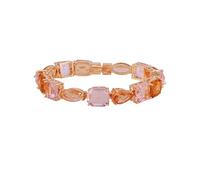 GUESS Goldtone Orange Crystal Glass Stone Bracelet