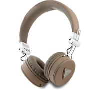 Guess Grained Classic Round Shape Bluetooth On Ear ENC Headphone Brown - GUBH70PGTSPSW