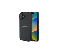 Guess Grained Gold Ring Case with MagSafe for iPhone 16 6.1" Black - GUHMP16SPGHSMMK