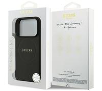 Guess Grained Ring Case with MagSafe for iPhone 17 Pro Max 6.9" Black - GUHMP17XPGHSMMK