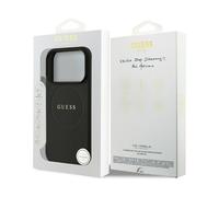 CG MOBILE Guess Grained Ring Compatible with MagSafe Case for iPhone 17 Pro Max (Black)