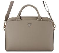 Guess Grained Triangle Logo Zipper Pocket 15" Laptop Bag Brown - GUCB15PGTSPSW
