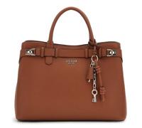 GUESS Gregoria Large Girlfriend Satchel Cognac Brown Handbag Shoulder Bag